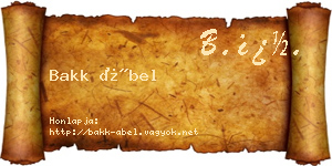Bakk Ábel névjegykártya